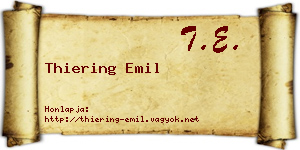 Thiering Emil névjegykártya